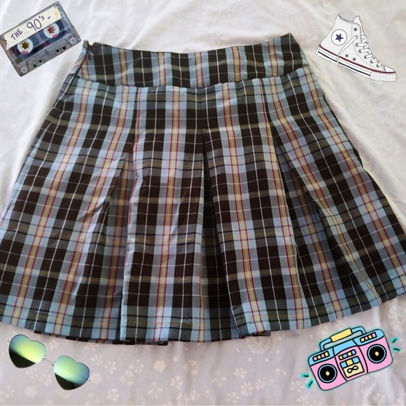 School Issue Dresses & Skirts - Pleated Plaid Skirt
